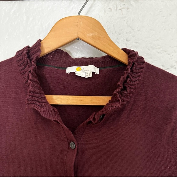 Boden Frederica Pointelle Wool Blend Cardigan in Deep Wisteria - Picture 16 of 16